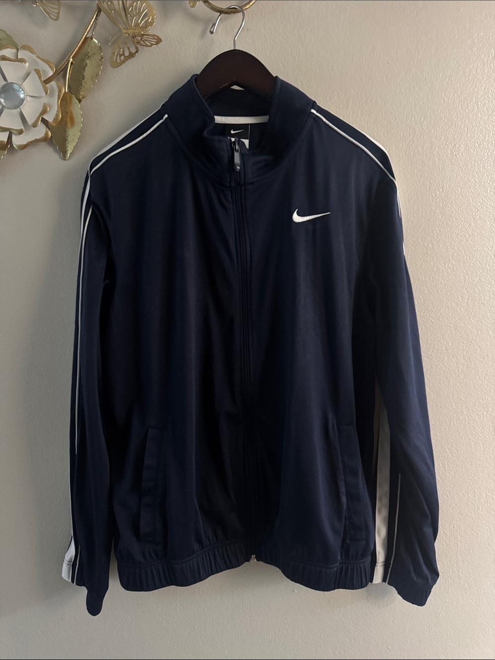 Nike Men’s Navy Track Jacket & pants with White Stripe Accents